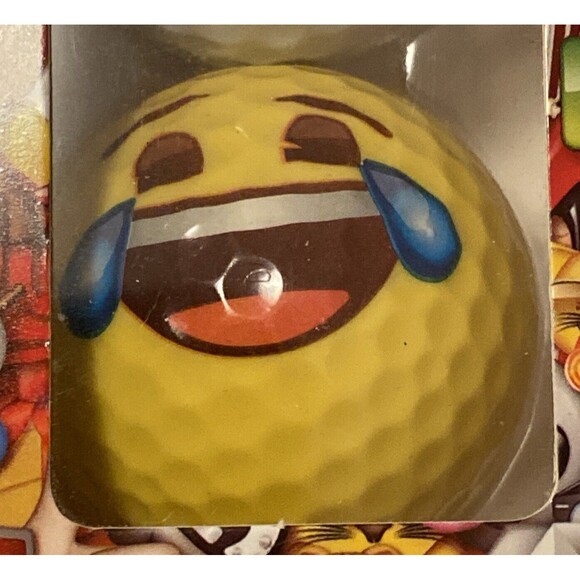 Emoji The Iconic Brand 3pk Golf Balls Wink Poop CryingLaughter Funny Golfing Set - Picture 3 of 11